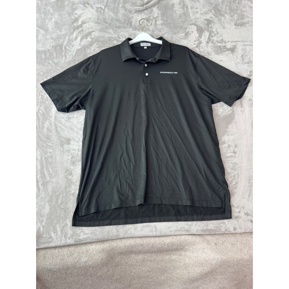 Peter Millar Summer Comfort Porsche Polo Shirt Mens XL Black Performance Golf